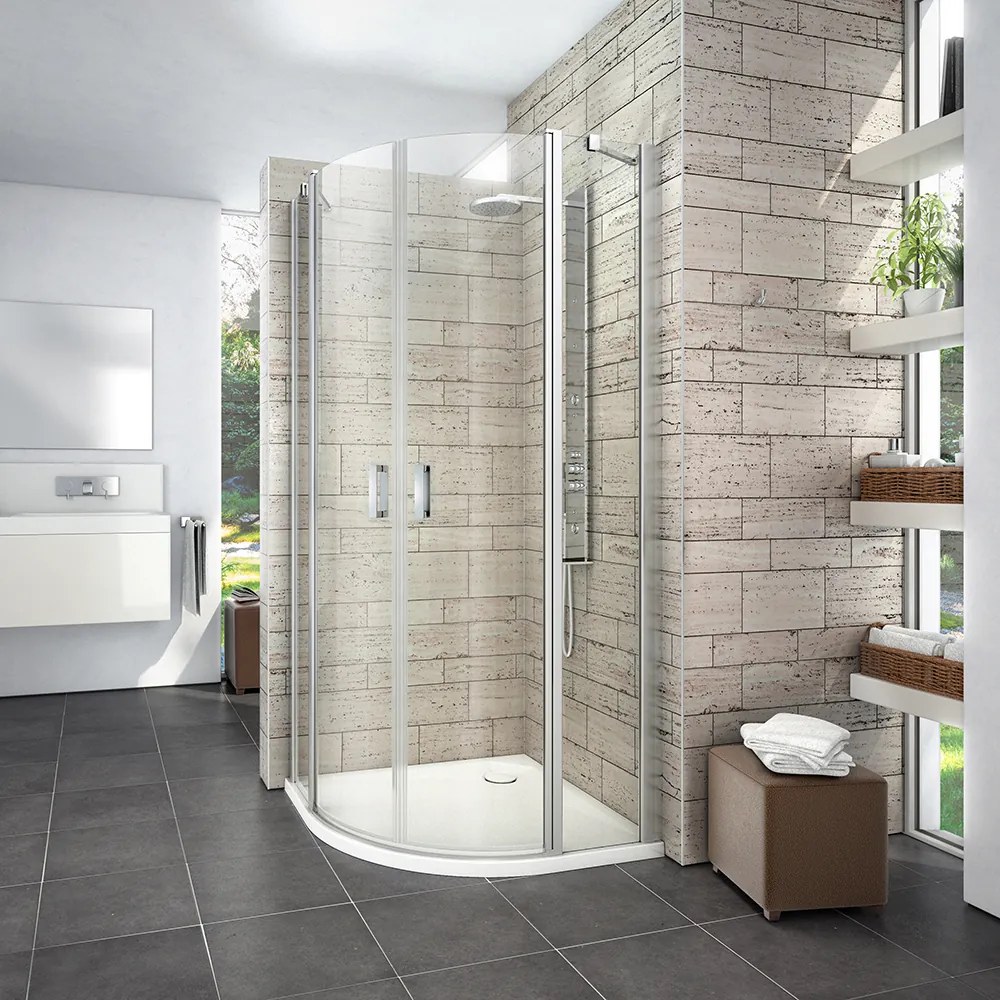 Roth Štvrťkruhový sprchovací kút LYR4 - bez vaničky ROTH-Variant: rozmery: 80x80 cm - (LYR4 800 - 1135008265), ROTH-Profily: profily: brillant, výplň…