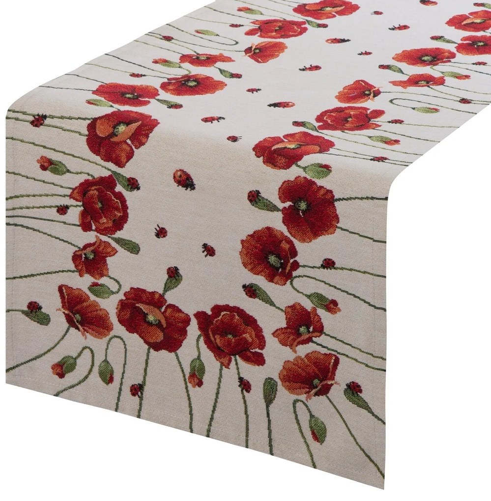 GOBELÍNOVÝ BEHÚŇ NA STÔL PAPAVER 40X100 CM KVETY
