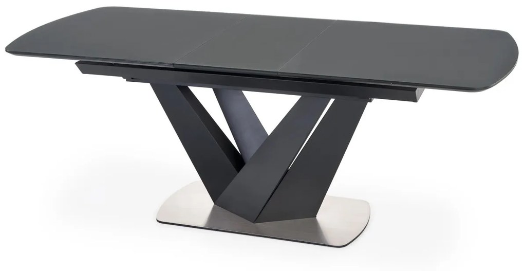 Jedálenský rozkladací stôl Patrizio 160/200 cm tmavosivý/čierny
