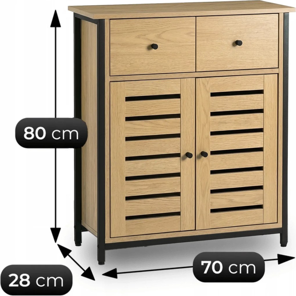 Skrinka na topánky DEMIS 70 cm – dub