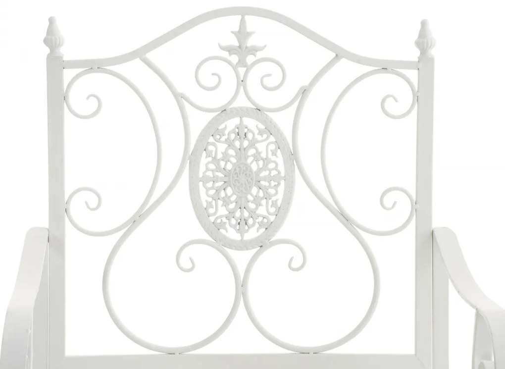 Kovová stolička Punjab s područkami - Biela