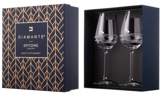 Dekorant Svadobné poháre na červené víno Venezia s kryštálmi Swarovski 470 ml 2KS