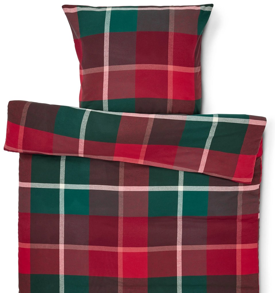 Flanelová posteľná bielizeň, viacfarebná károvaná, štandardná veľkosť