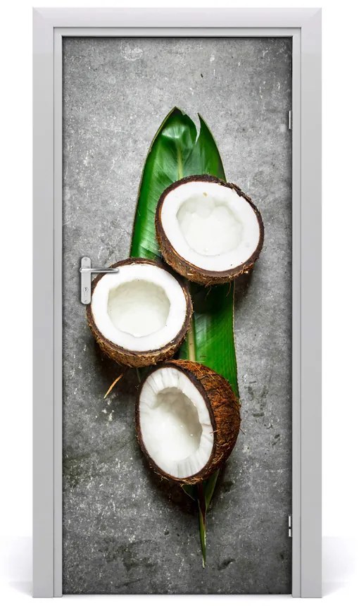 Fototapeta na dvere samolepiace kokos na liste 75x205 cm