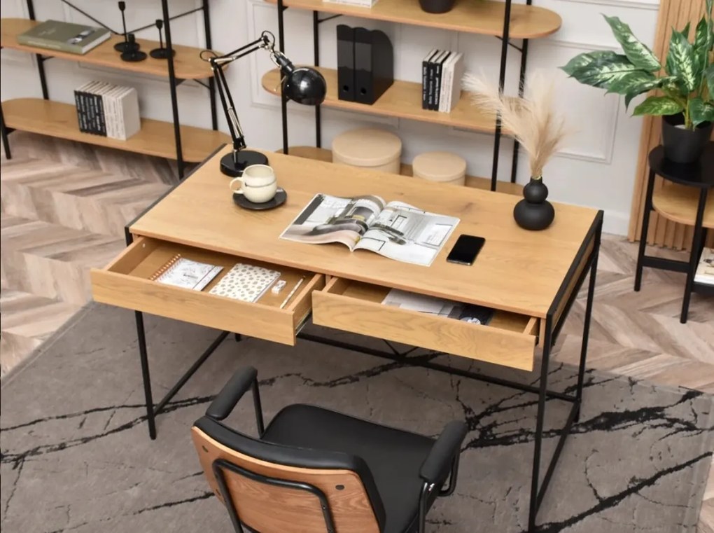 Písací stôl s dvoma zásuvkami OWEN Dub