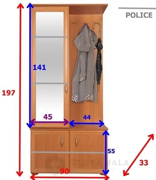 Predsieňová stena Krokus, jelša/jelša