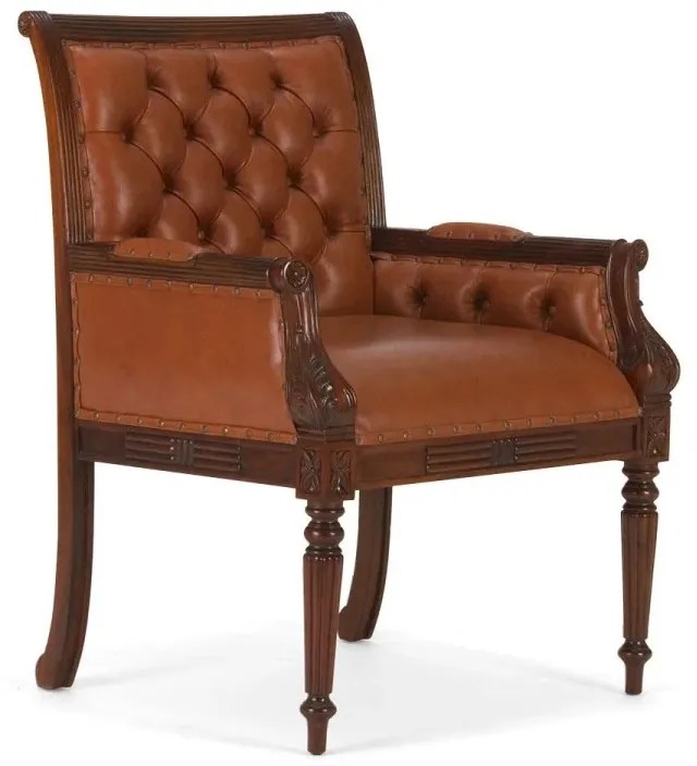 furniture-nabytek.cz - Kancelárske kreslo Camford II, masívna pravá koža, lakované, hnedé