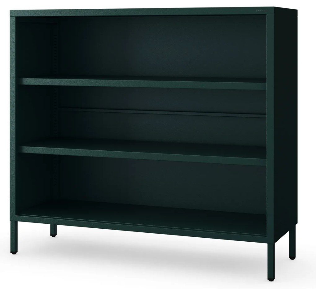 Nízky policový regál LUCA, 1000 x 900 x 350 mm, Modern: fľaškovo zelená farba