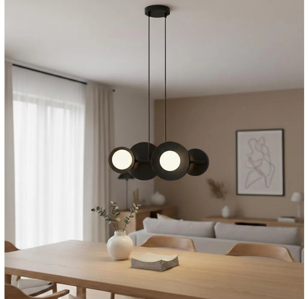 Luster na lanku MODEL 4xG9/8W/230V čierna