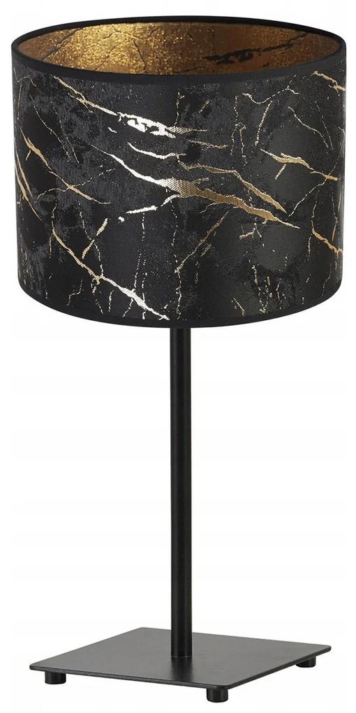 Stolná lampa Werona 3, 1x čierne textilné tienidlo so vzorom, (výber zo 4 farieb konštrukcie), g