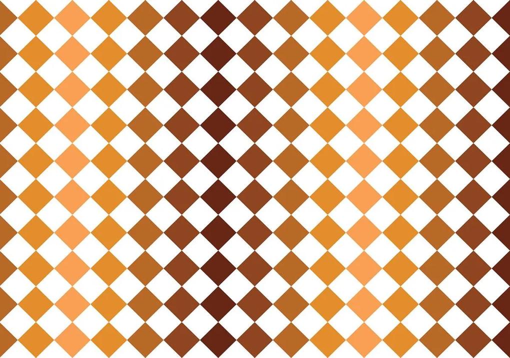 Fototapeta - Mozaika - hnedé dlaždice (254x184 cm)