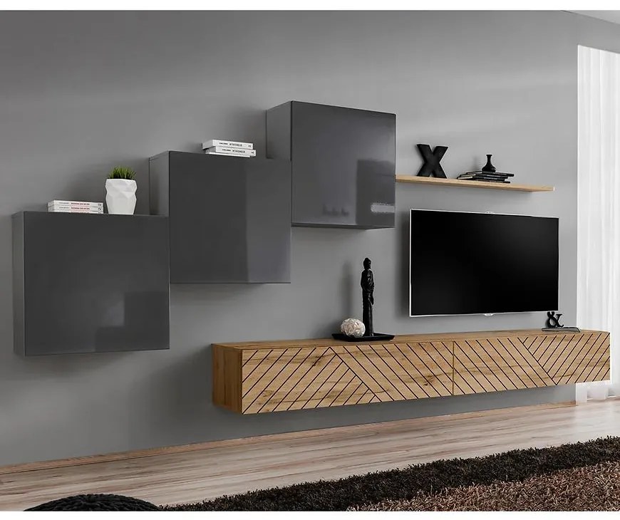 Obývacia Stena Switch X Line Grafit/Wotan