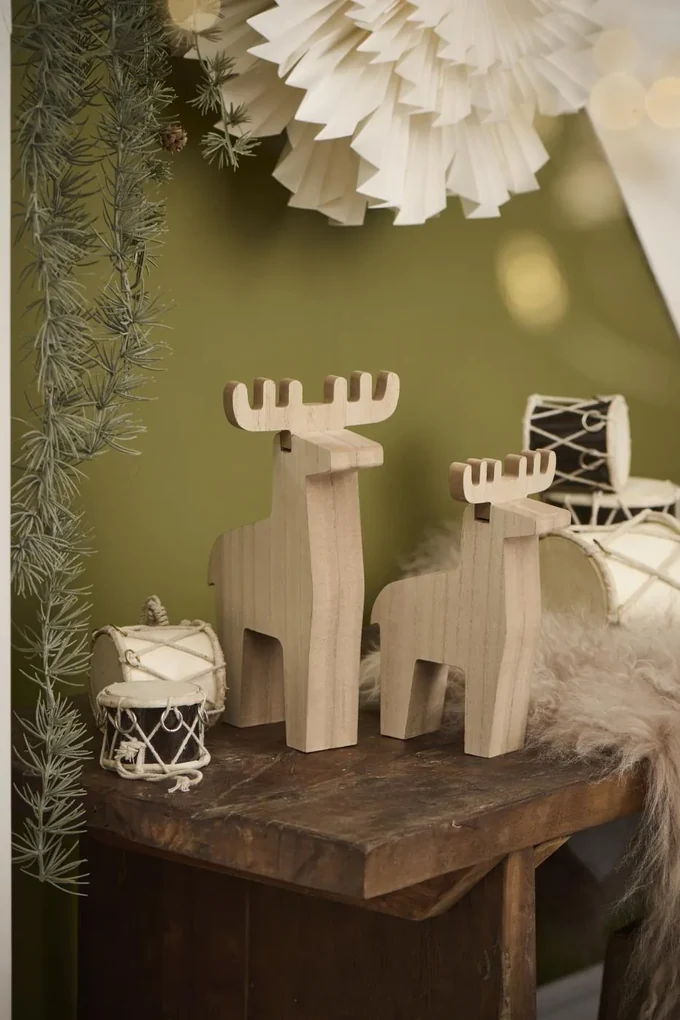 IB Laursen Drevený sob REINDEER RUDOLF STANDING - viac veľkostí Veľkosť: S