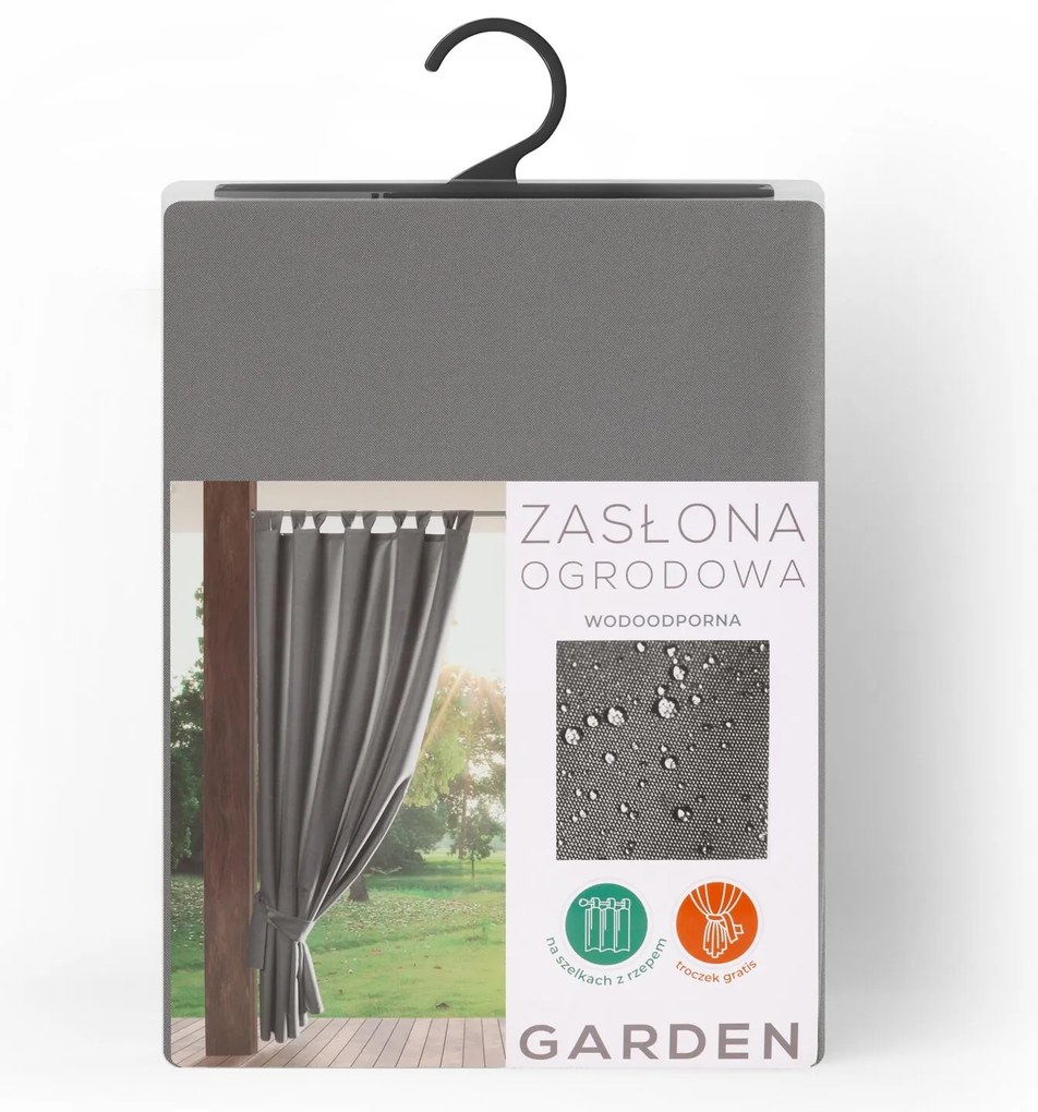 ZÁHRADNÝ VODEODOLNÝ ZÁVES NA PÚTKACH GARDEN 155X260 CM SIVÁ