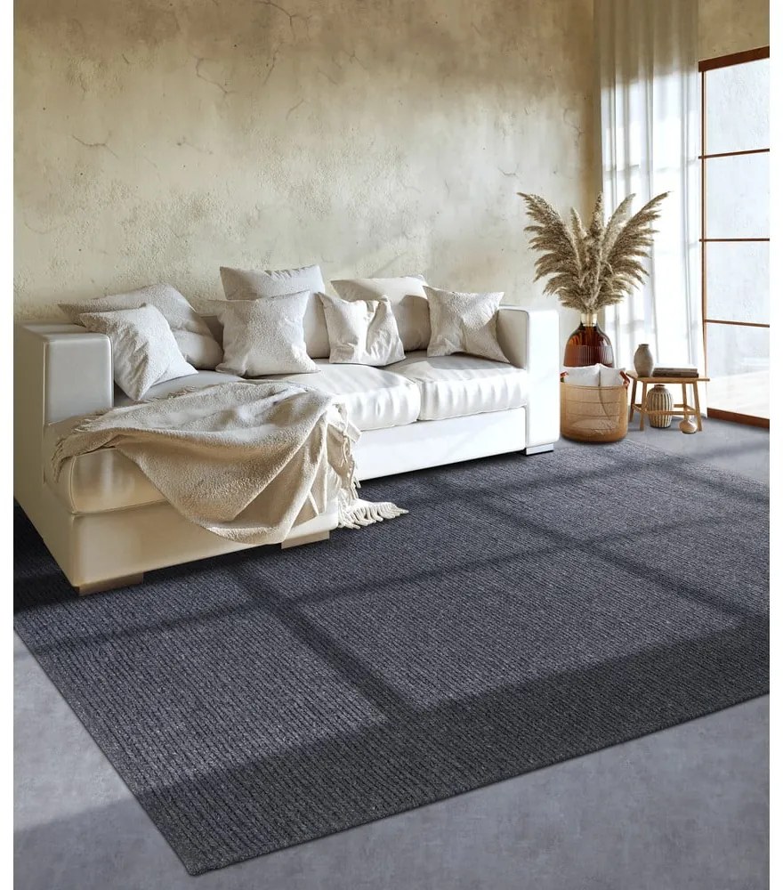 Tmavosivý ručne tkaný vlnený koberec 60x90 cm Francois – Villeroy&Boch