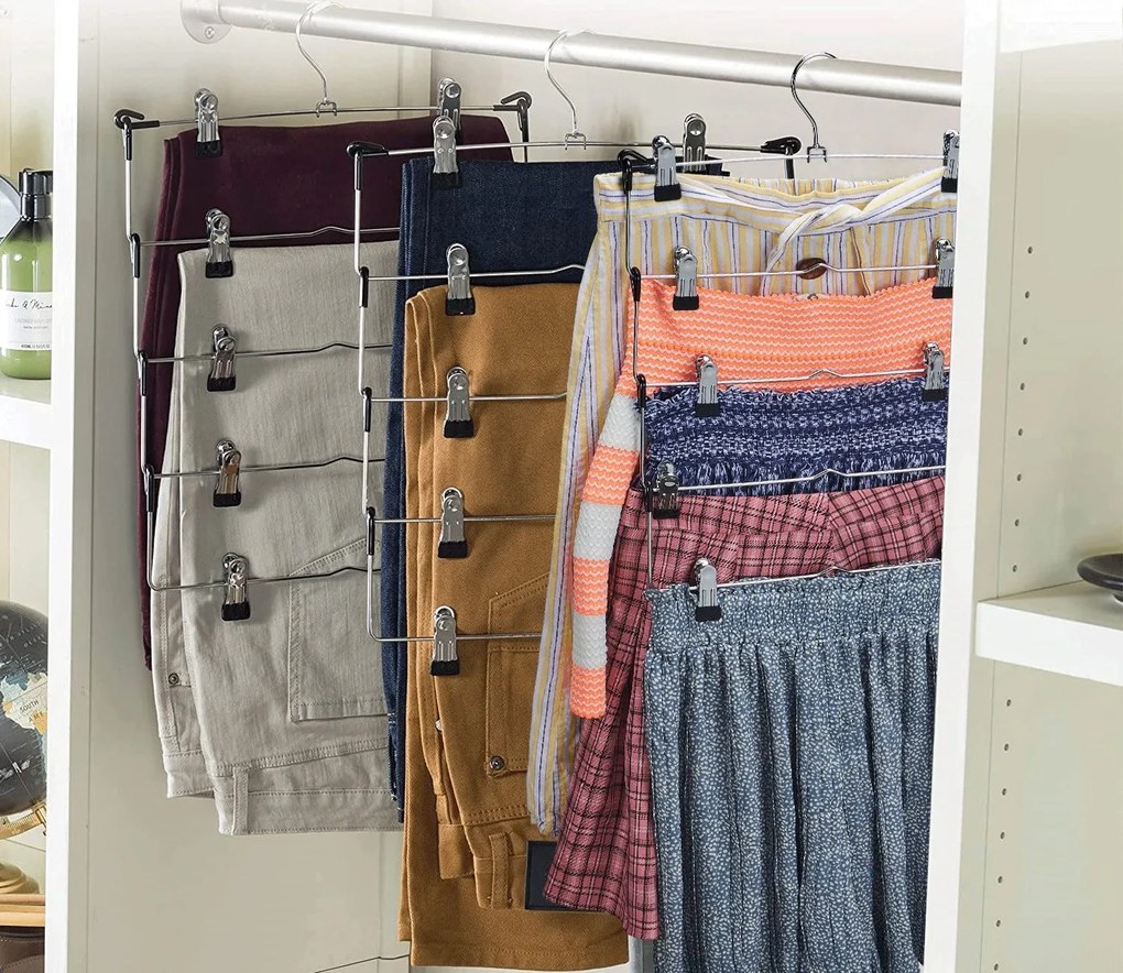 Zeller Present Kovový vešiak na oblečenie s klipmi, na sukne a nohavice, 4 úrovne