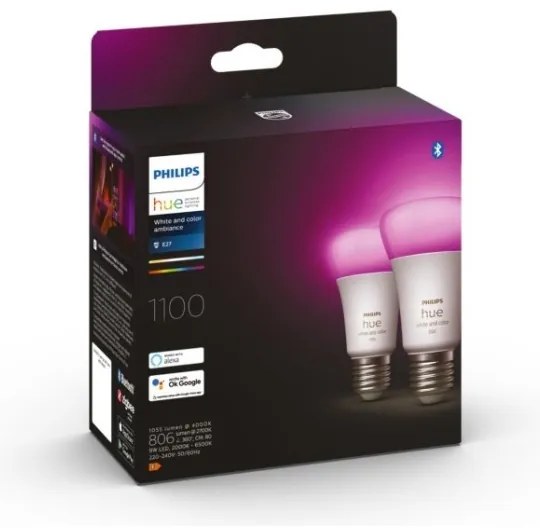 SADA 2x LED Stmievateľná žiarovka Philips Hue WACA A60 E27/9W/230V 2000-6500K