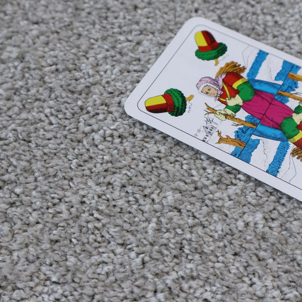 Metrážny koberec Feliz 091, na mieru, šíře 4m, šedá, filc, detská izba, ITC