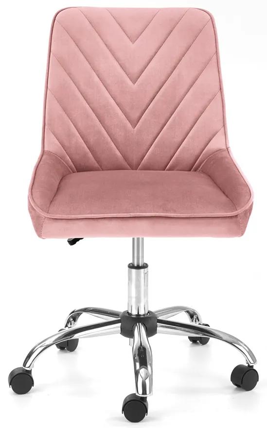 Detská stolička na kolieskach Rico - ružová / chróm