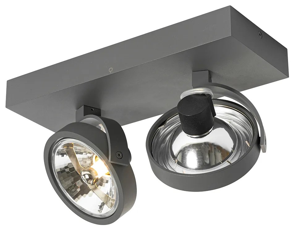 Dizajnové bodové svetlo sivé nastaviteľné 2-svetlo - Go