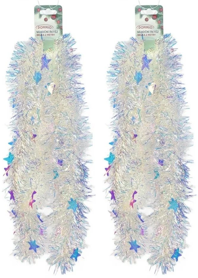 Bohatá vianočná reťaz s dúhovým efektom Stars, 2 m, SET 2 KS