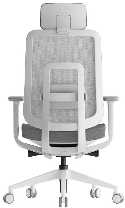 Kancelárska ergonomická stolička K42 White — sieť, látka, biela / viac farieb Modrá