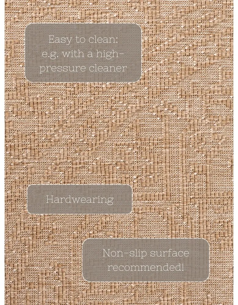 Okrúhly vnútorný a vonkajší koberec v béžovej a slonovinovej farbe ø 160 cm Duet Kona – NORTHRUGS