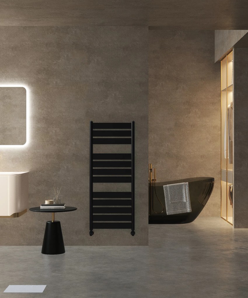 Cerano Cassandra, vykurovacie teleso 1200x500 mm, 644W, rozteč prijenia 462 mm, čierna matná, CER-CER-429622