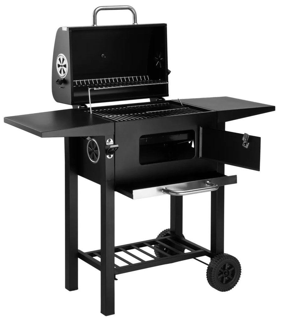 Záhradný gril na drevené uhlie CARBON čierny