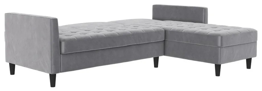 Svetlosivá zamatová rohová pohovka Presley – Støraa