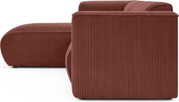 Menčestrová rohová pohovka v terakotovej farbe (ľavý roh/s leňoškou) Merid – Ropez