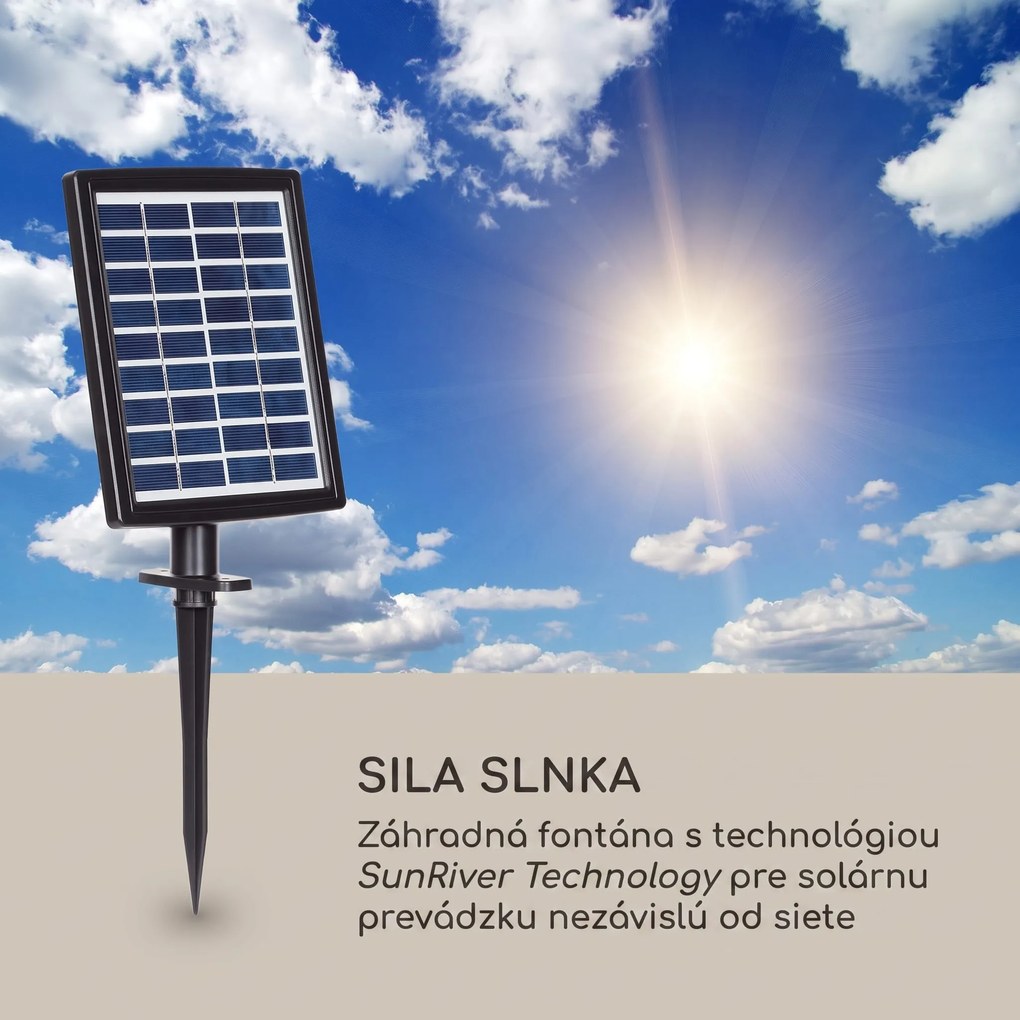 Blumfeldt Dharma solárny fontán LED 48 x 72 x 41 cm (ŠxVxH) polyrezín