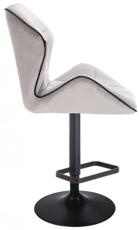 LuxuryForm DESIGN Barová stolička MILANO MAX VELUR na čiernom tanieri - šedá