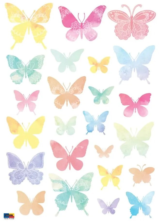 Sada 24 samolepiek Ambiance Artistic Butterflies