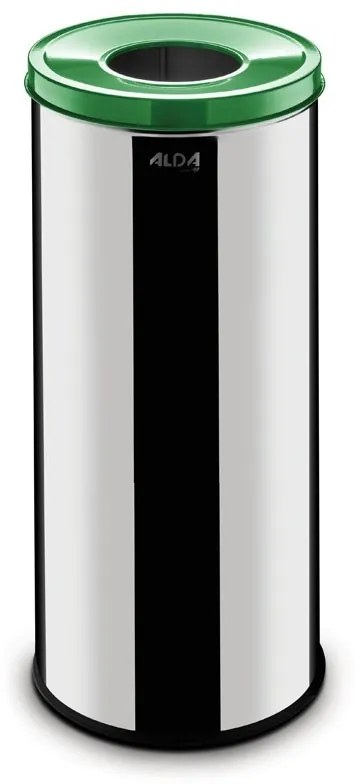 Alda Kovový kôš na triedený odpad 45 L nerez lesklý, sklo
