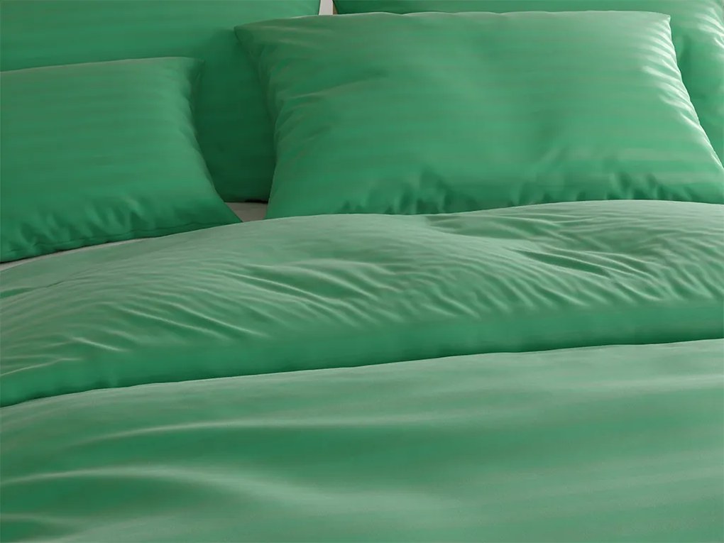 Hotelové obliečky z mikrovlákna JASMINE tmavo zelené - prúžok 2 cm Rozmer obliečky: 70 x 90 cm | 140 x 220 cm