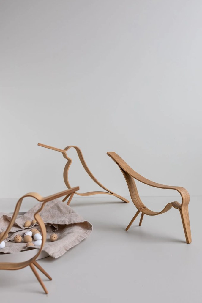 COOEE Design Drevený dekoratívny vtáčik Woody Bird Oak Small