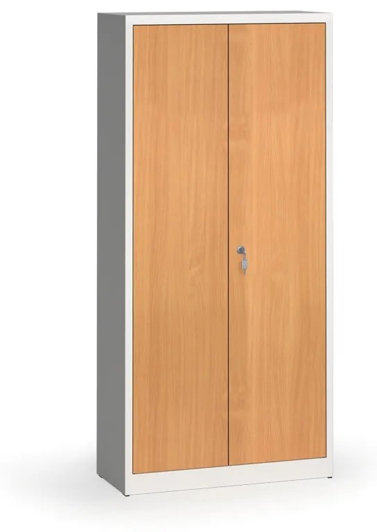 Alfa 3 Zvárané skrine s lamino dverami, 1950 x 920 x 400 mm, RAL 7035/buk