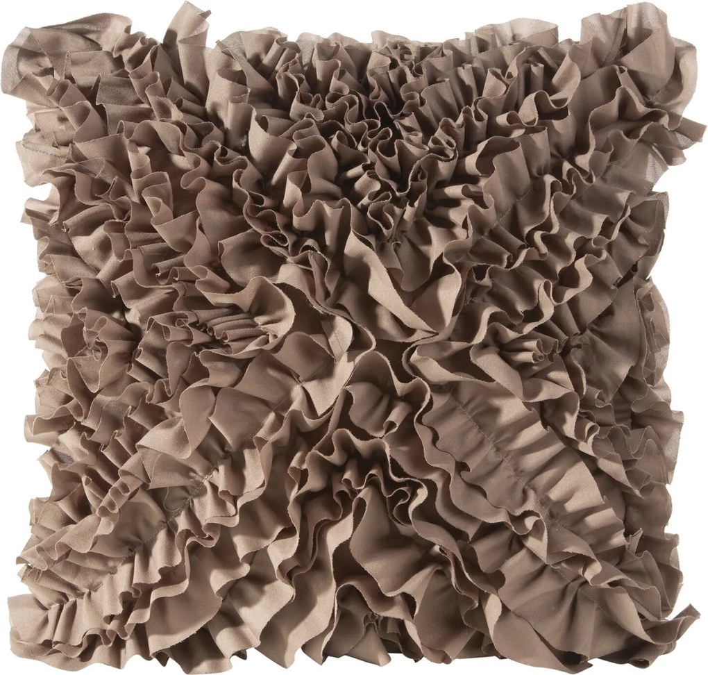 DEKORAČNÁ OBLIEČKA NA VANKÚŠ MIRENA 45X45 CM TMAVOBÉŽOVÁ