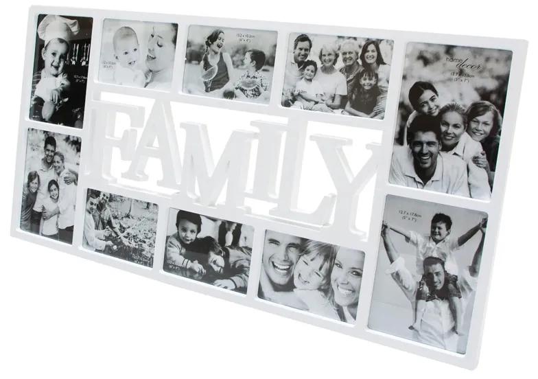 Fotorám Family na 10 fotiek, biely, 72x36cm