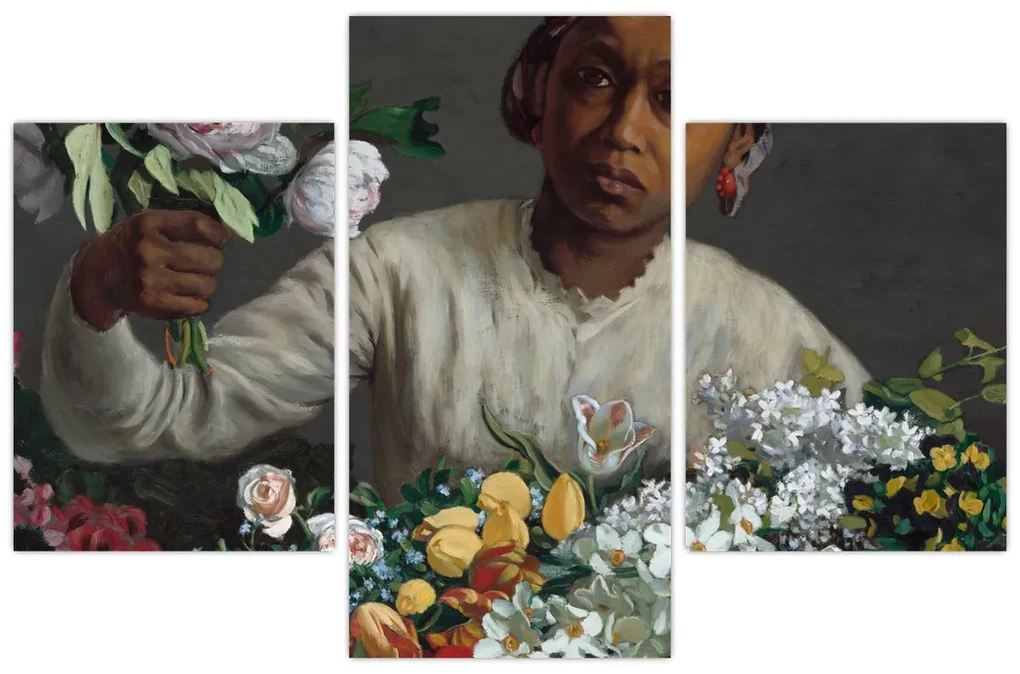 Obraz - Frédéric Bazille, Young Woman with Peonies, reprodukcia (90x60 cm)
