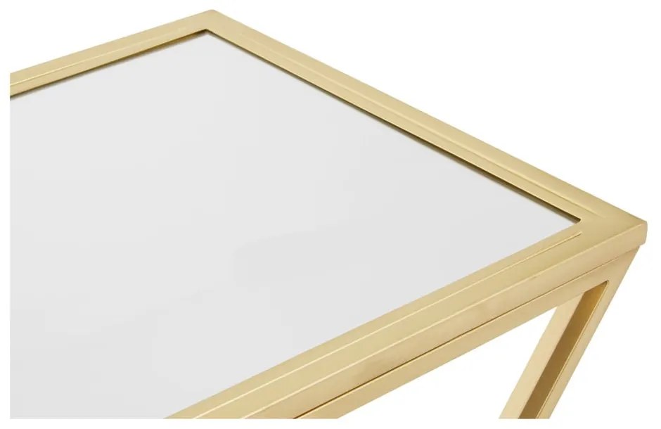 Konzolový stolík so sklenenou doskou v zlatej farbe 40x120 cm Farran – Premier Housewares