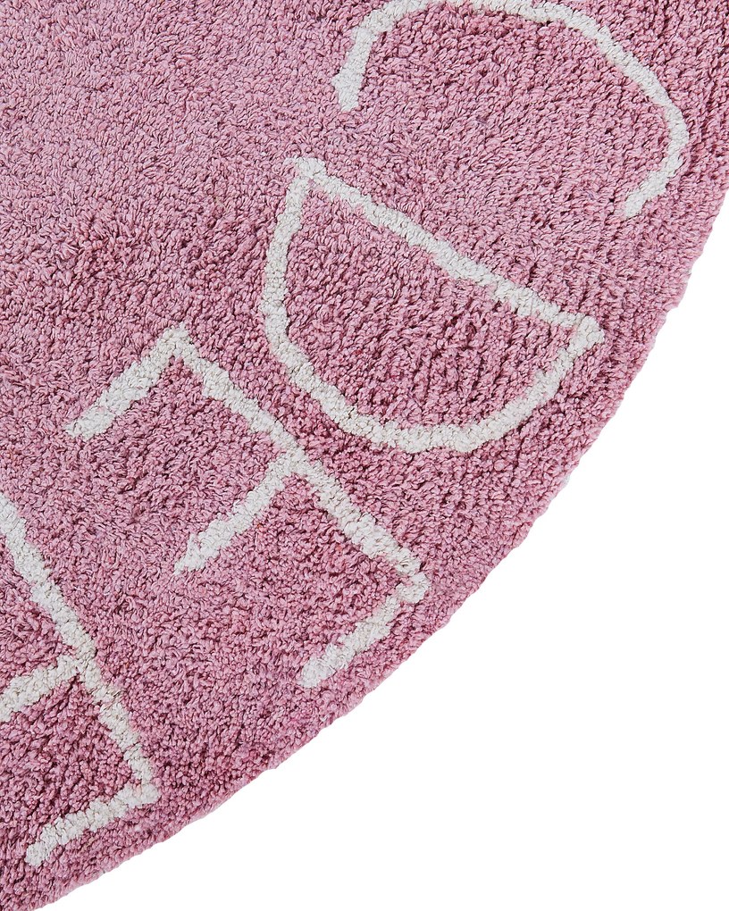 Okrúhly detský bavlnený koberec ⌀ 120 cm ružový VURGUN Beliani