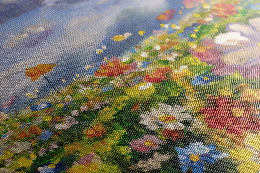 Obraz olejomaľba divoké kvety - 90x60