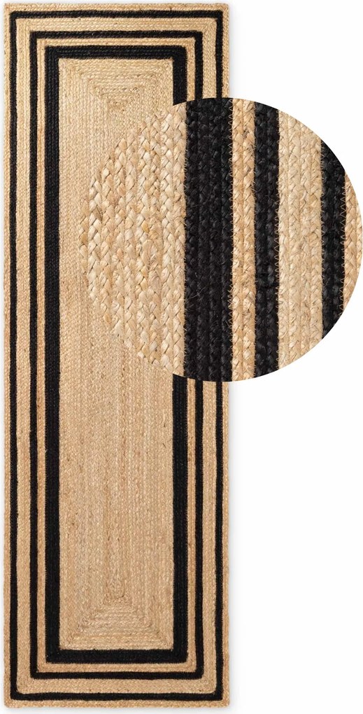 Hanse Home, Behúň Looma 106302 Natural Gold Black, 80x250, béžová, chodba / predsieň