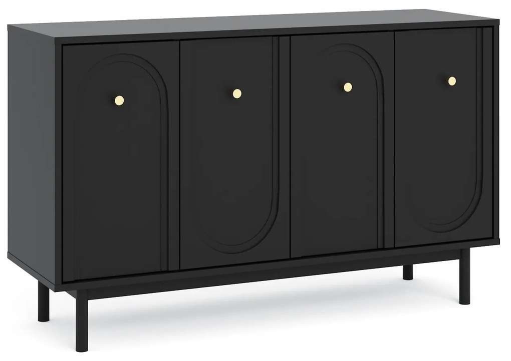 Komoda Mazoma 154 cm čierna/zlatá