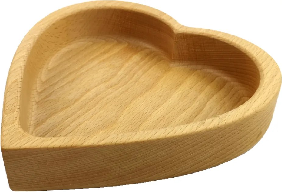 AMADEA Drevená miska v tvare srdca, masívne drevo, rozmer: 21,5x21,5x4,5 cm