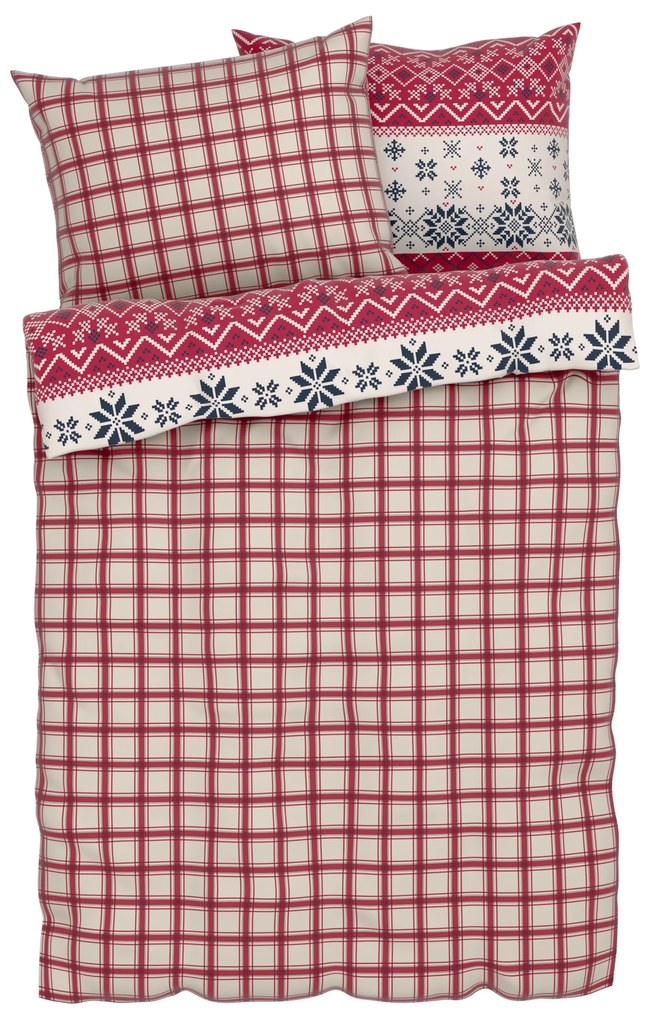Livarno home Posteľná vianočná bielizeň z mikrovlákna, 200 x 220 cm (červená) (100396369)