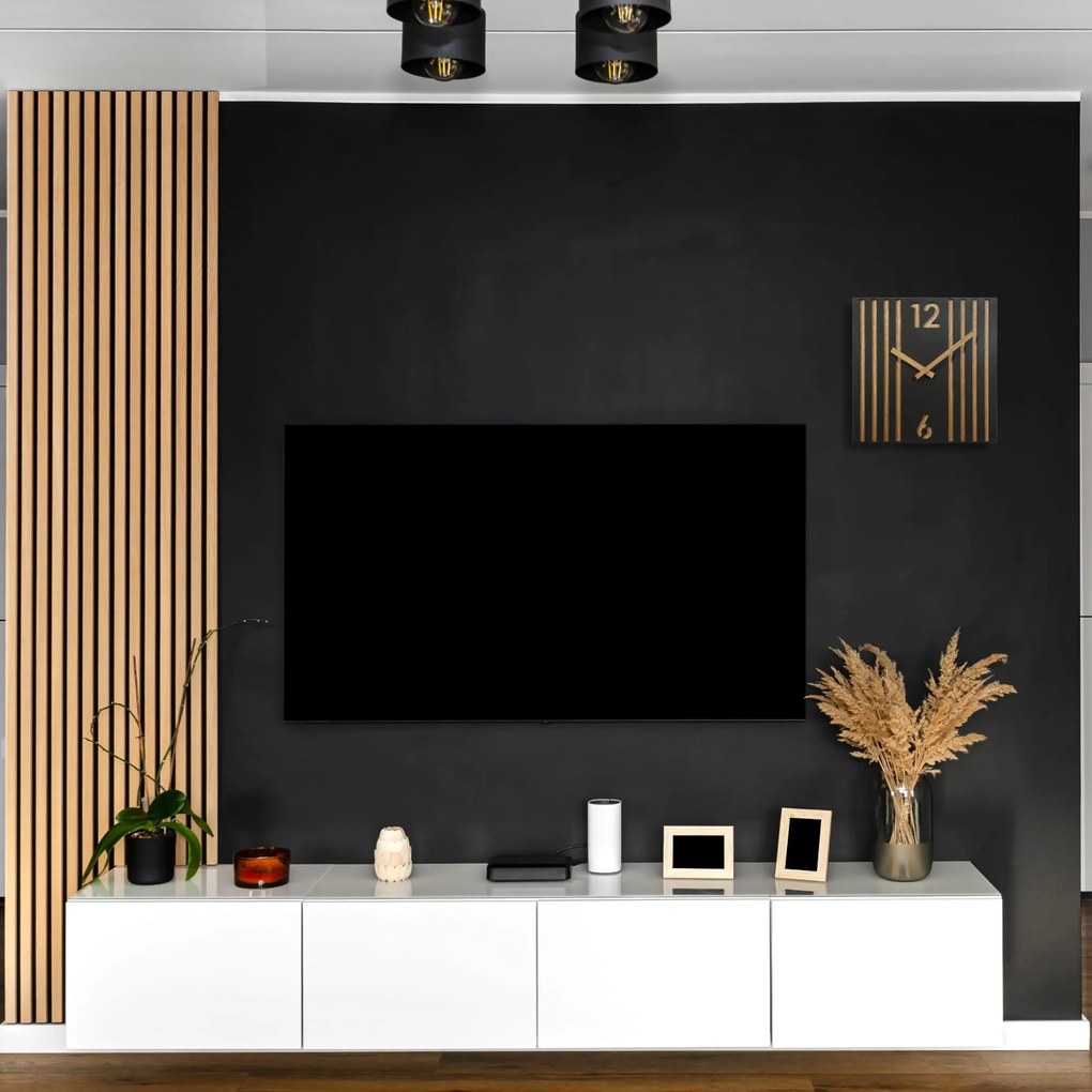 Dekorstudio Drevené hodiny na stenu LAMELE 30cm