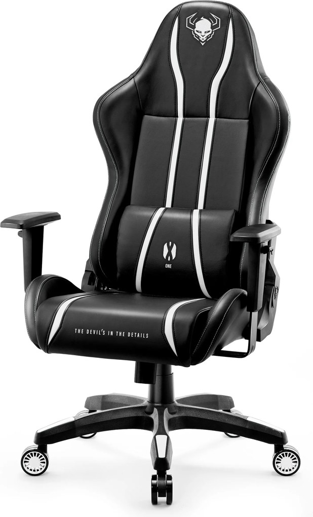 Herné kreslo z eko-kože King Size, čierny-biela: Diablo X-One 2.0